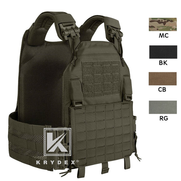 KRYDEX Tactical Laser Cut Vest + Front Panel Set MOLLE Plate Carrier With Dummy Plate