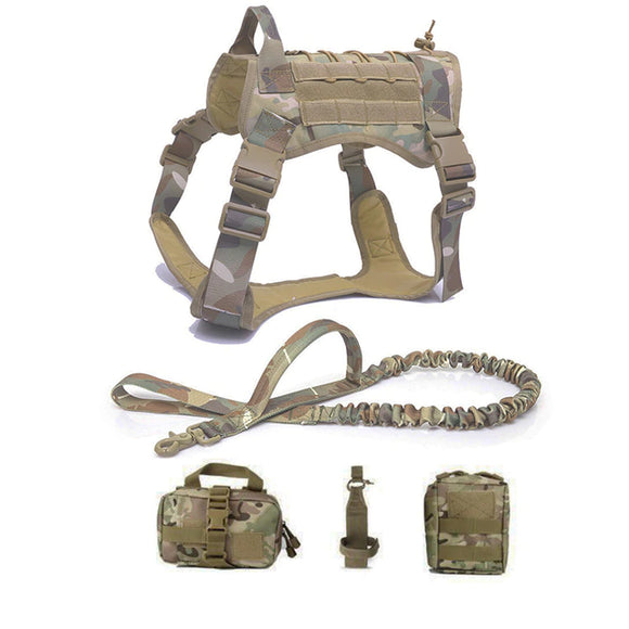 Tactical Dog Harness Vest With Leash and Accessories