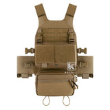 KRYDEX Low Vis Slick Plate Carrier Tactical Vest W/ Elastic Cummerbund Micro Fight MK3 Panel Chassis Drop SACK Pouch Plates (Dummy Plates)