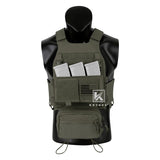 KRYDEX Low Vis Slick Plate Carrier Tactical Vest W/ Elastic Cummerbund Micro Fight MK3 Panel Chassis Drop SACK Pouch Plates (Dummy Plates)